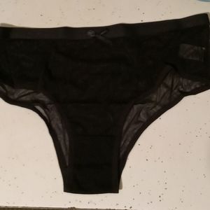 Knotty knickers- Black Sheer Bow Pantie-M